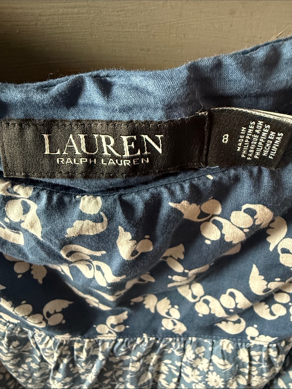 Lauren Ralph Lauren Blue and White Floral Maxi Skirt - Picture 2 of 6